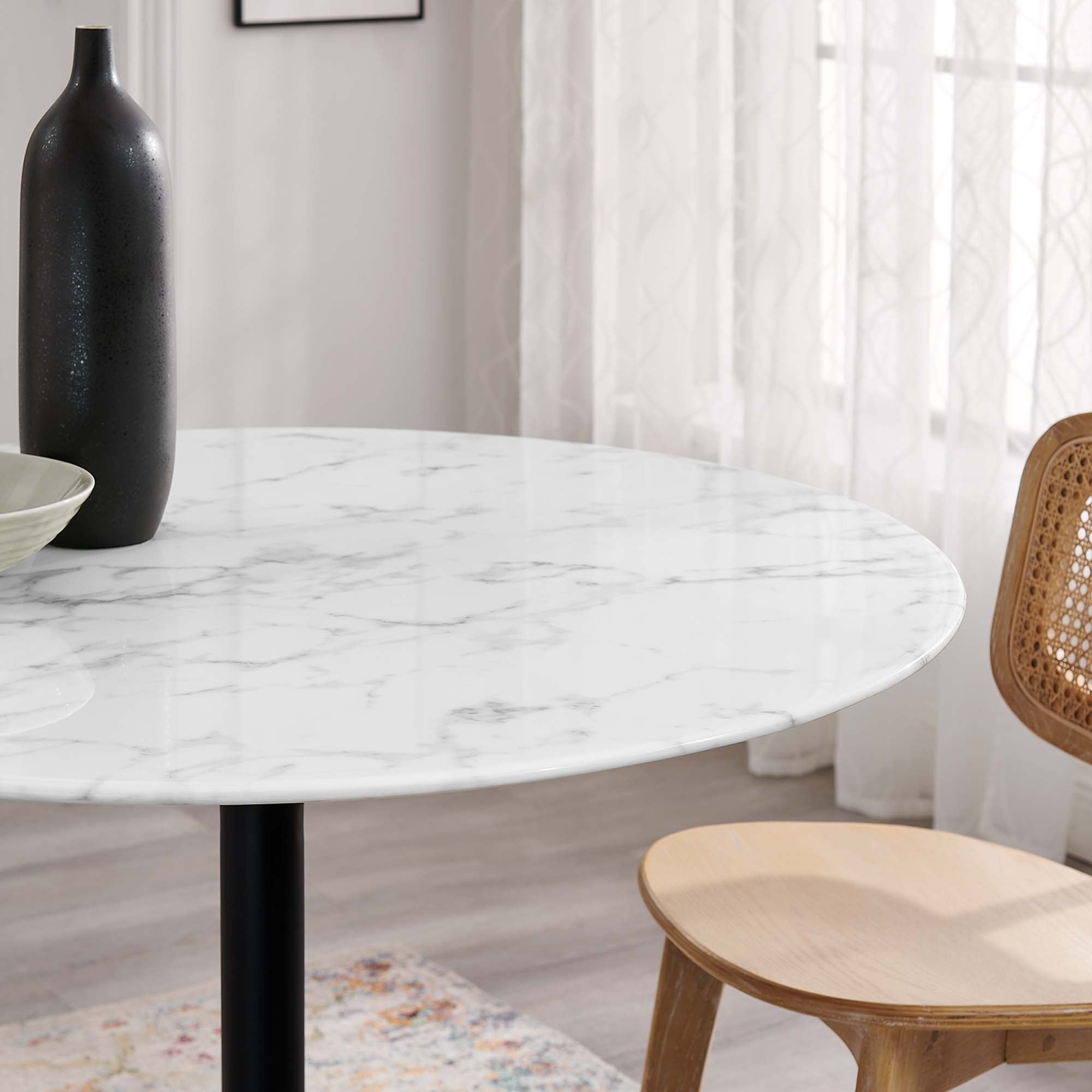 Lippa 40" Round Artificial Marble Dining Table