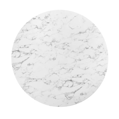 Lippa 54" Round Artificial Marble Dining Table
