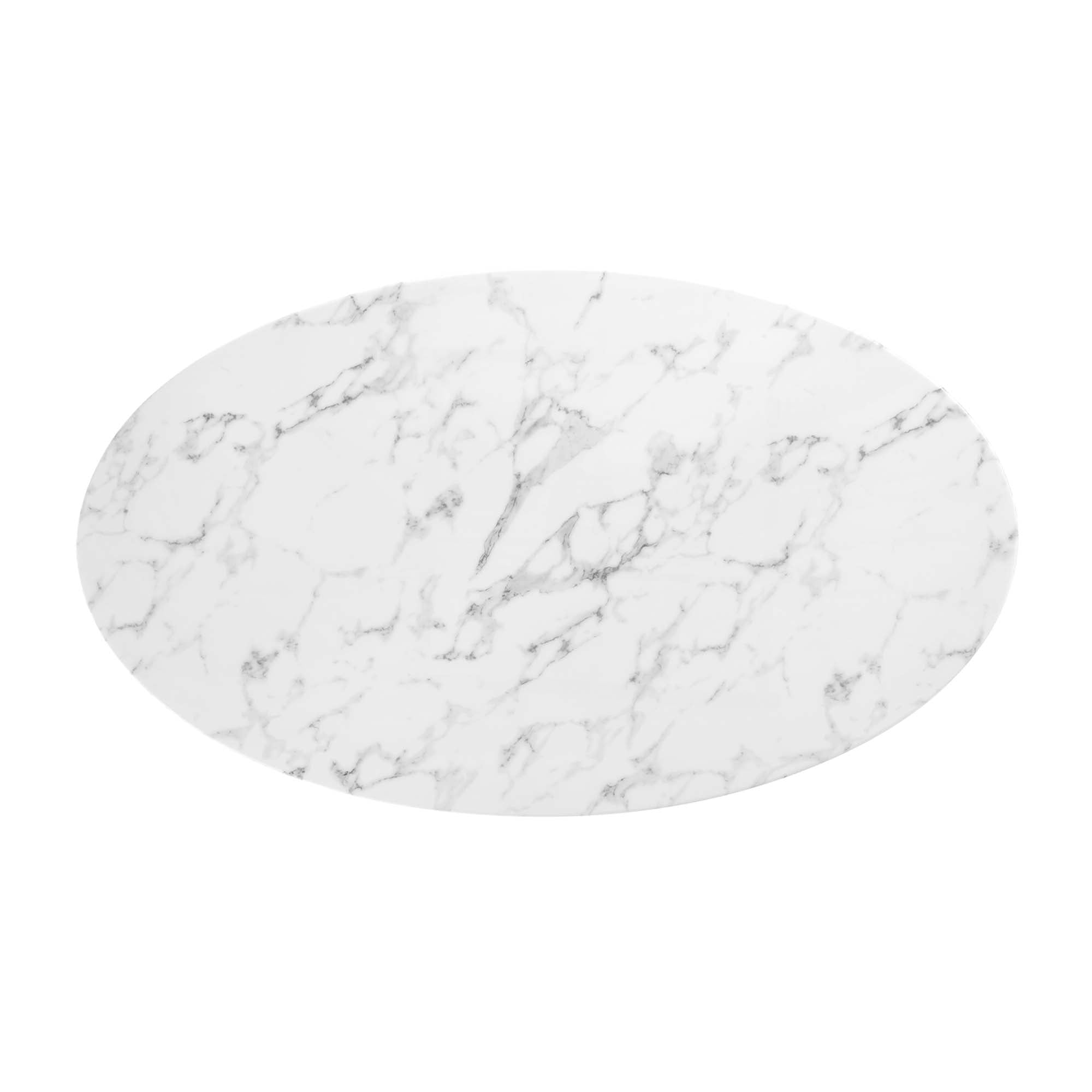 Lippa 54" Oval Artificial Marble Dining Table