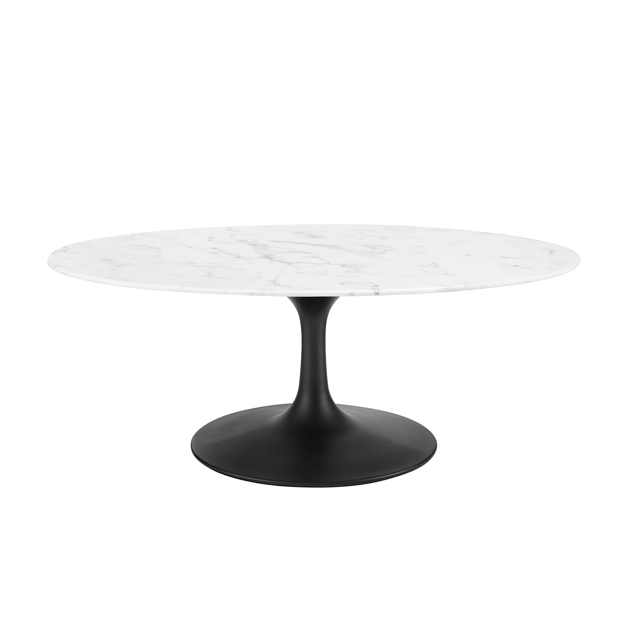 Lippa 42" Oval Artificial Marble Coffee Table