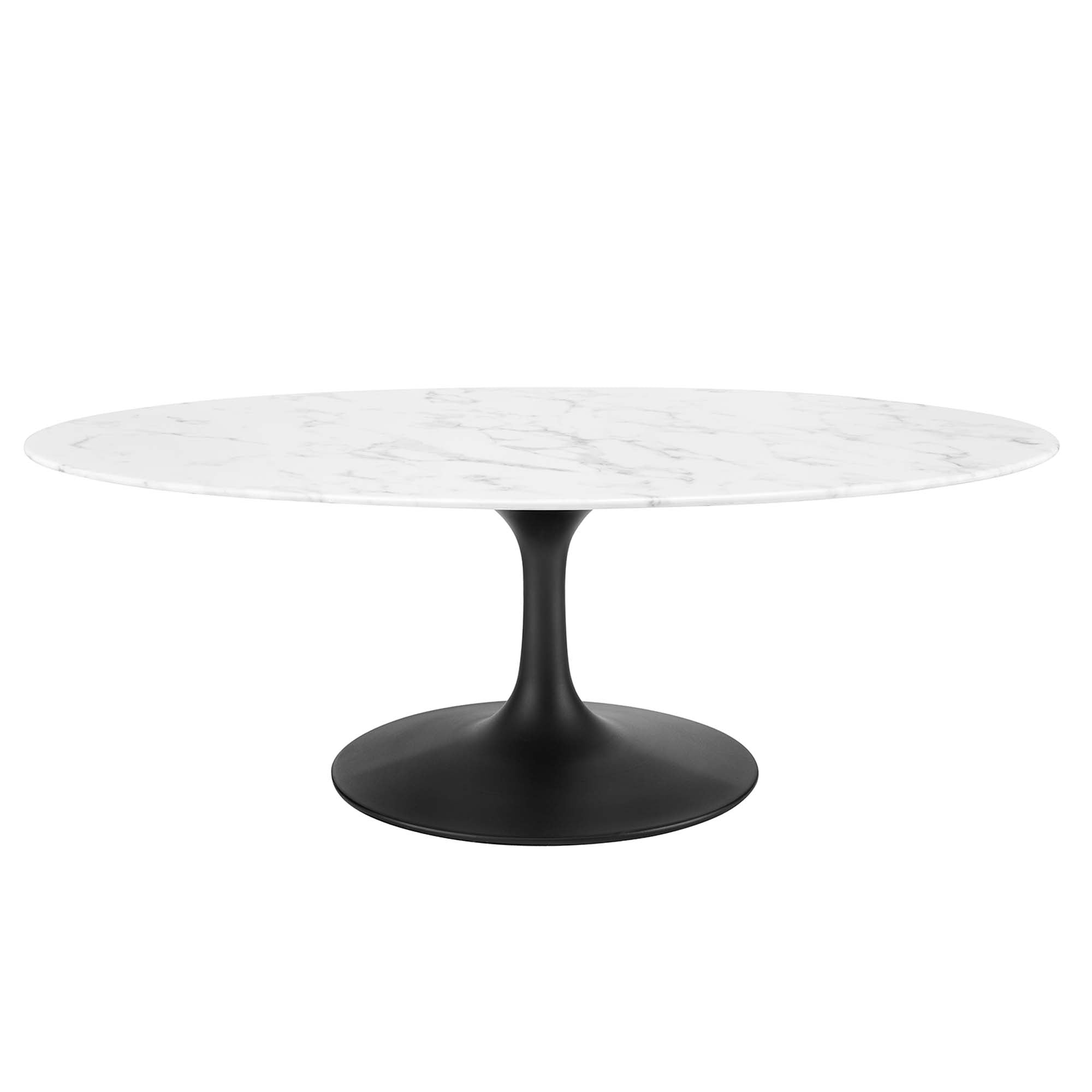 Lippa 48" Oval Artificial Marble Coffee Table