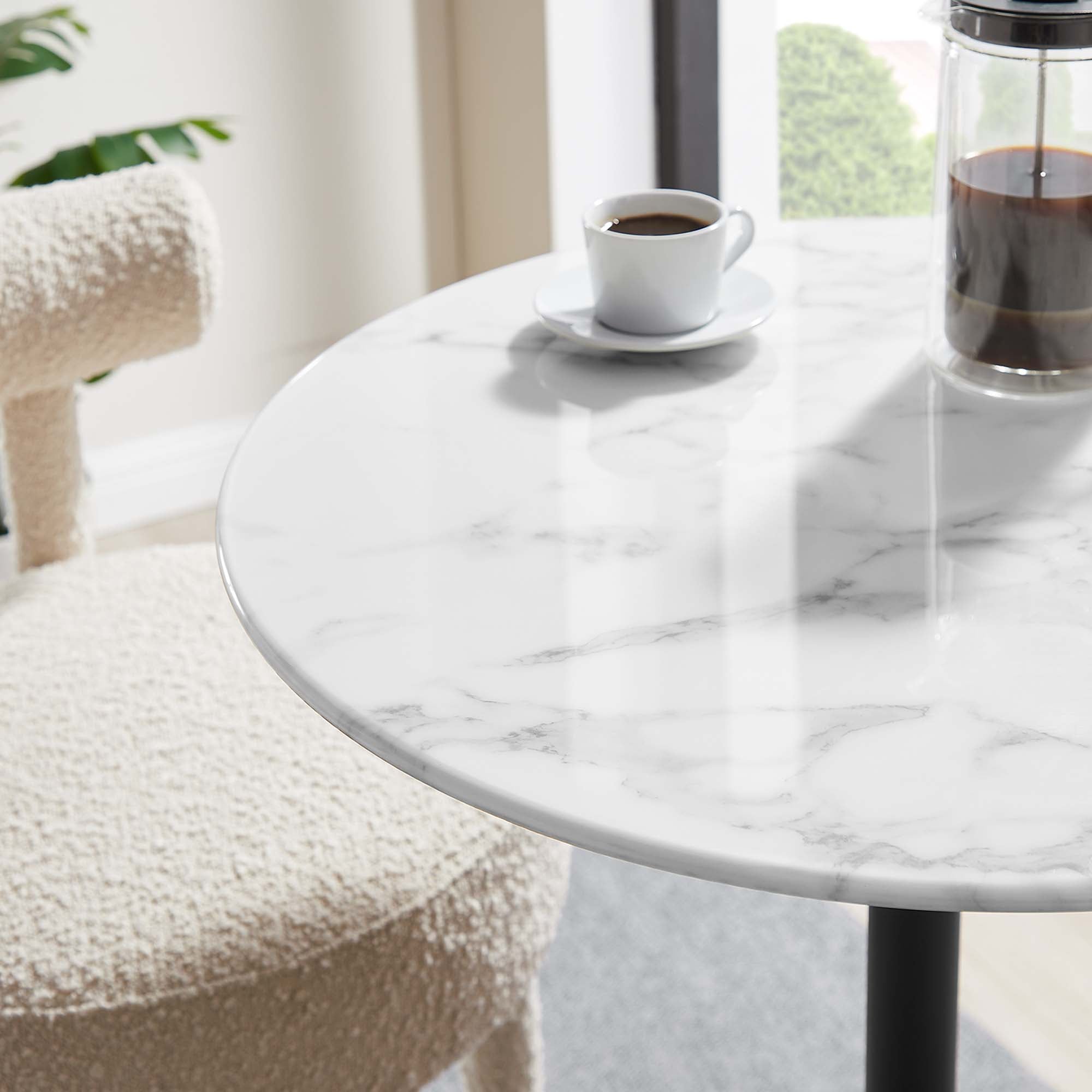 Lippa 28" Round Artificial Marble Bar Table