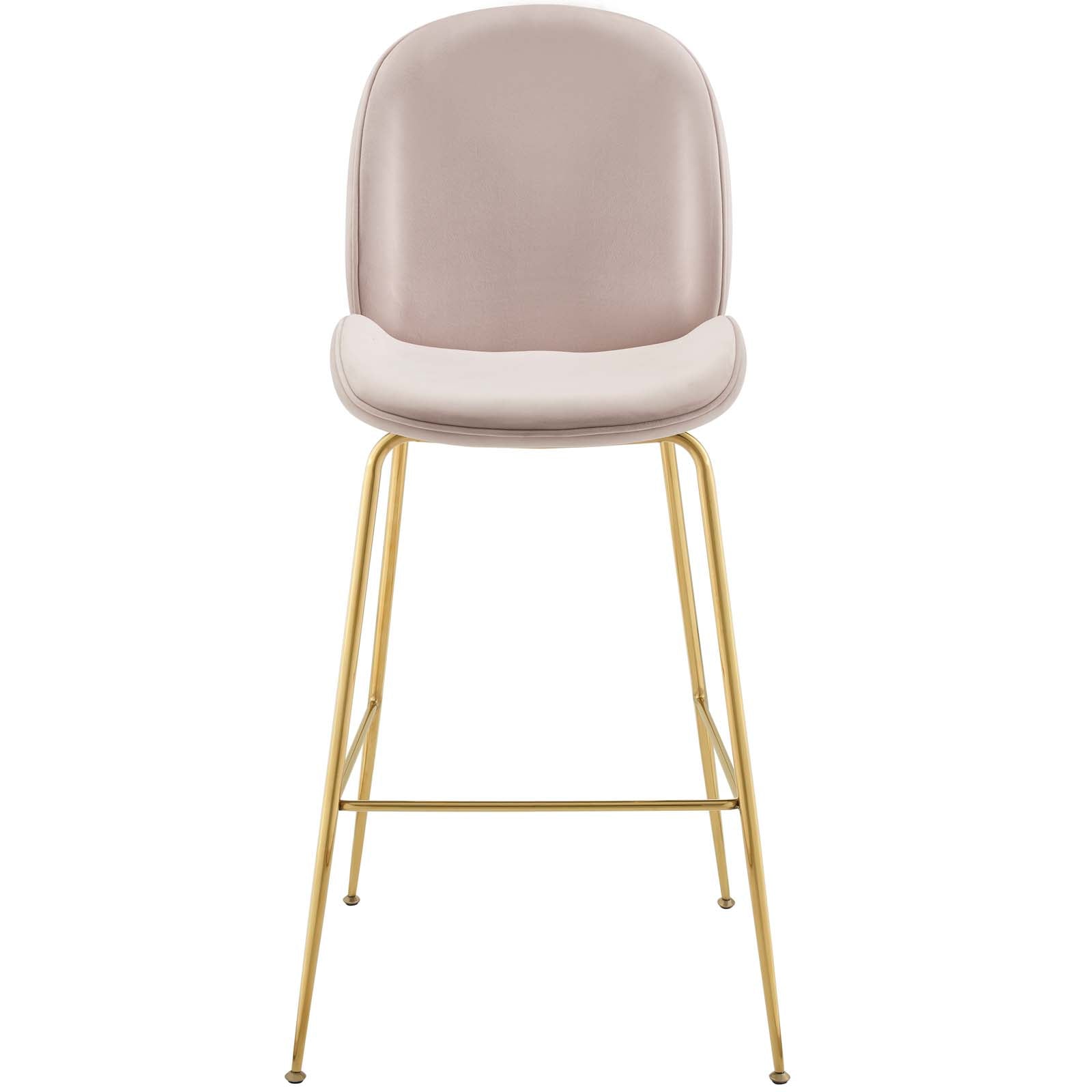 Scoop Gold Stainless Steel Leg Performance Velvet Bar Stool