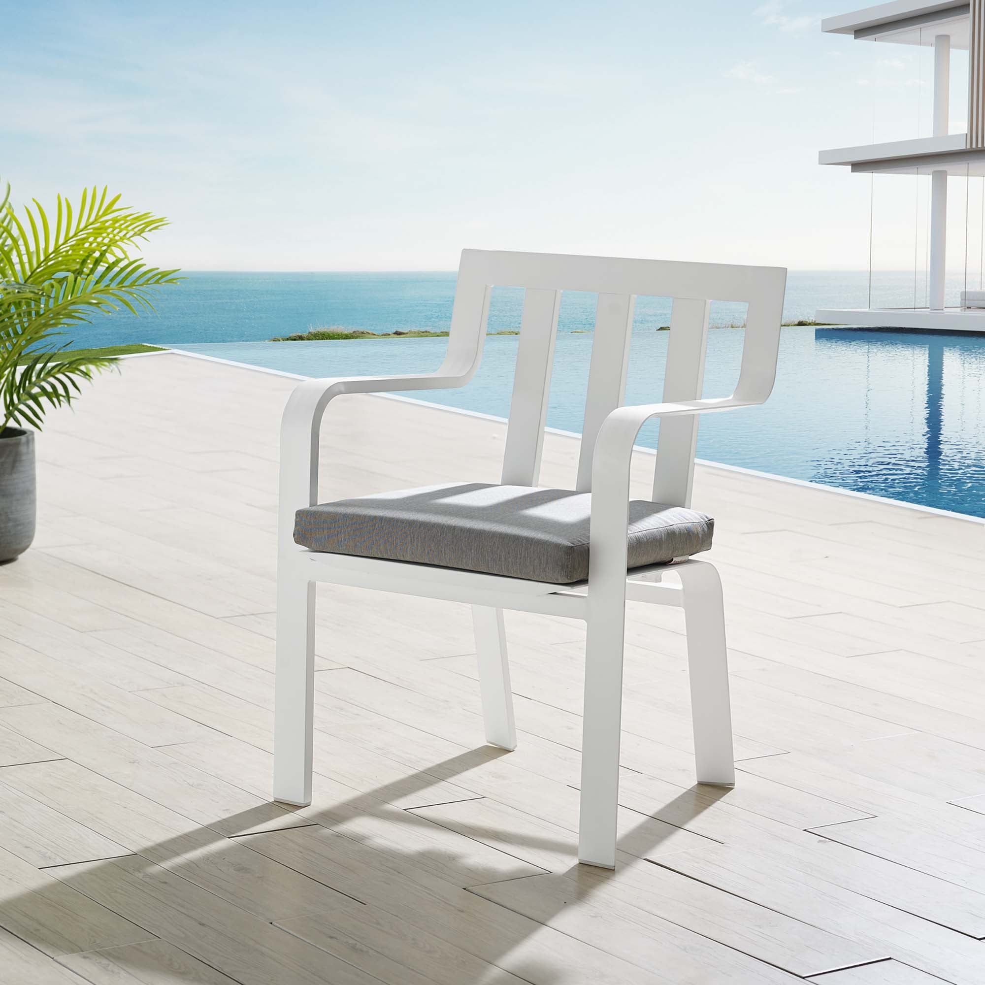 Baxley Stackable Outdoor Patio Aluminum Dining Armchair