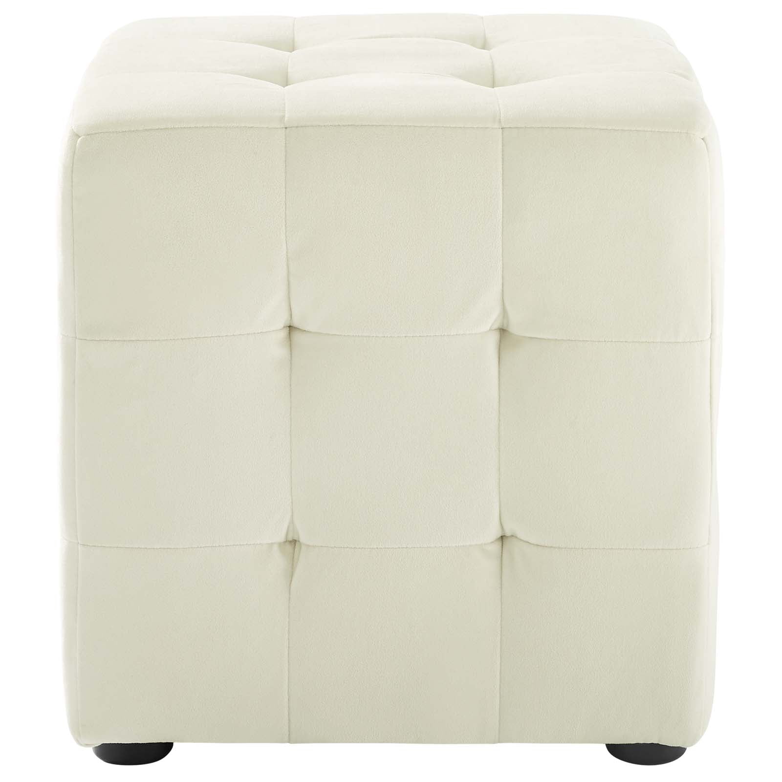 Contour Tufted Cube Performance Velvet Ottoman