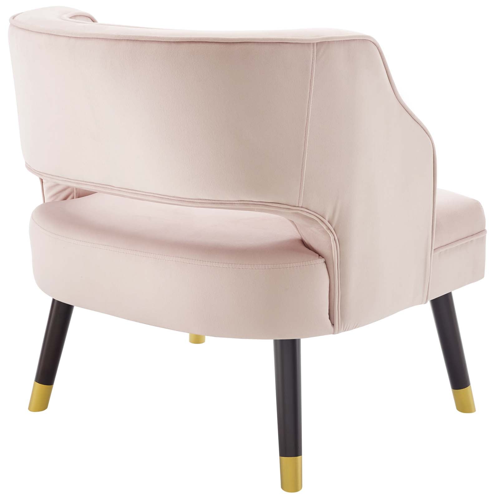 Traipse Button Tufted Open Back Performance Velvet Armchair