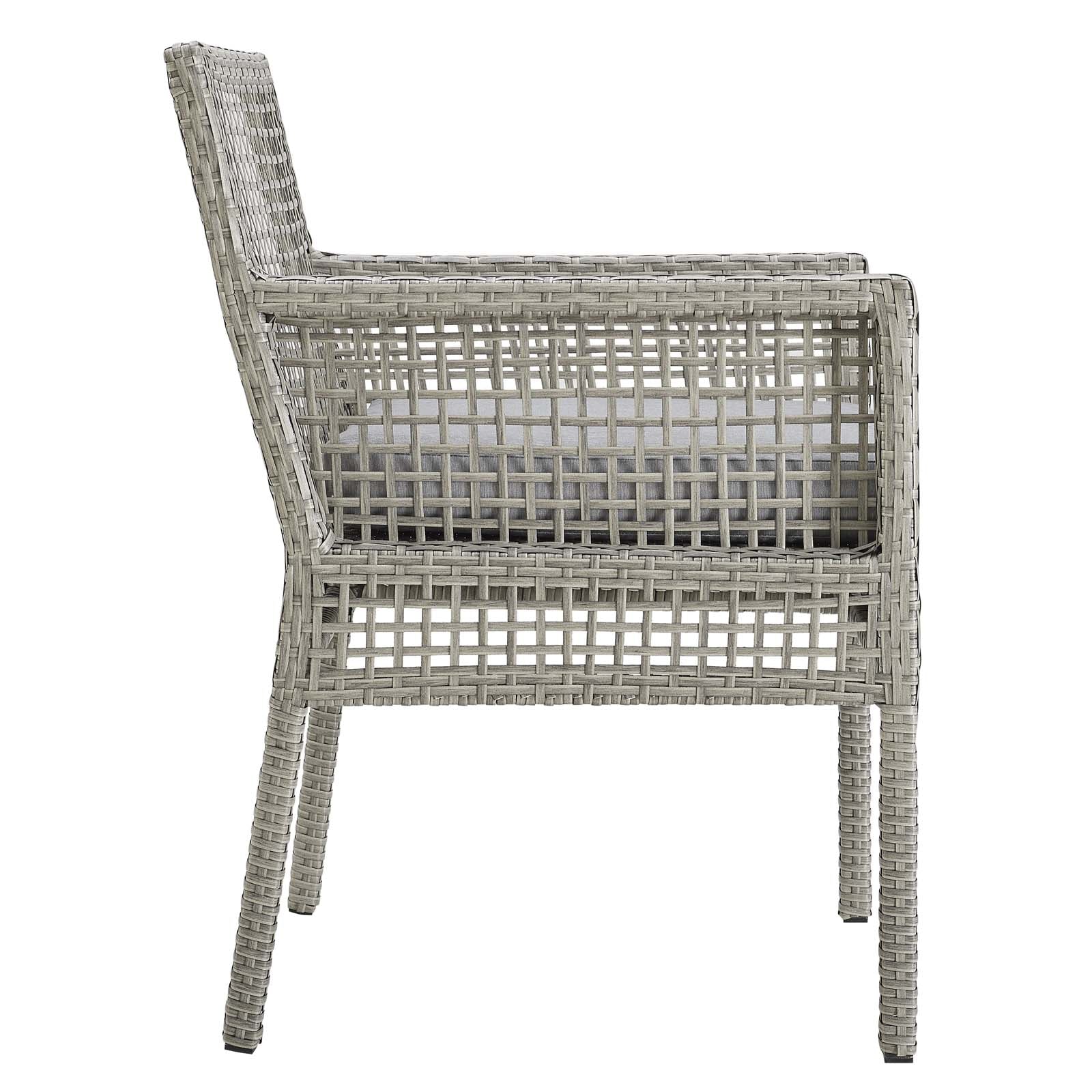 Aura Dining Armchair Outdoor Patio Wicker Rattan Set of 4