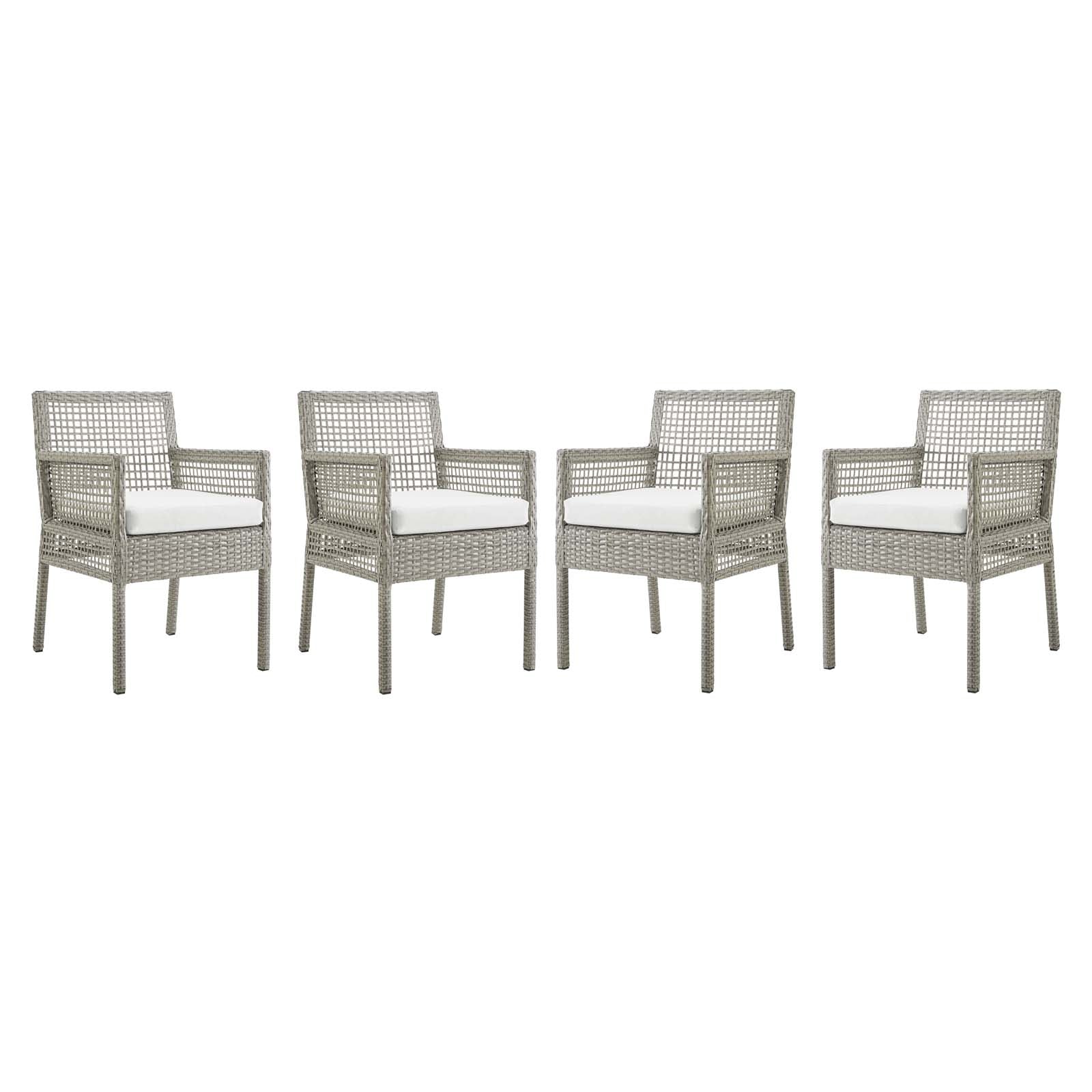 Aura Dining Armchair Outdoor Patio Wicker Rattan Set of 4