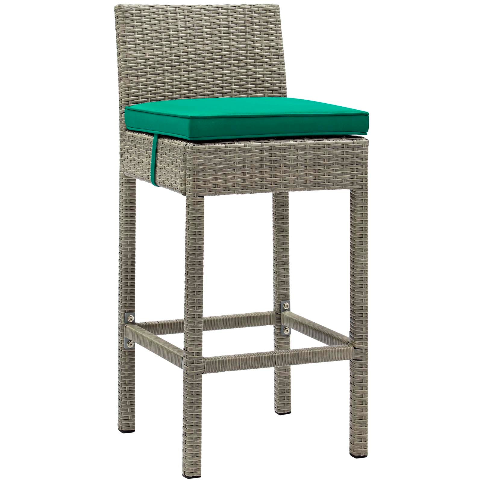 Conduit Bar Stool Outdoor Patio Wicker Rattan Set of 4