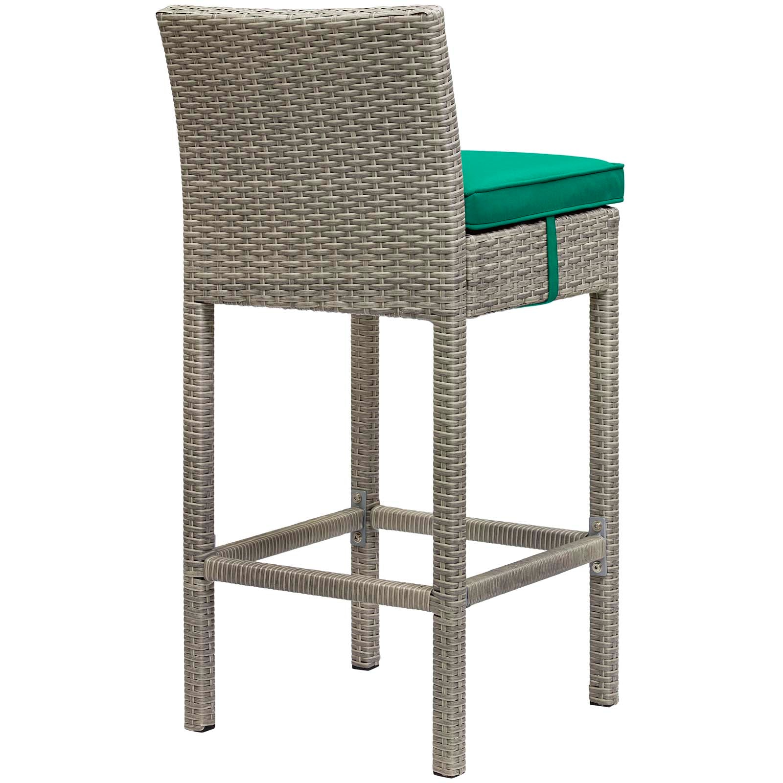 Conduit Bar Stool Outdoor Patio Wicker Rattan Set of 4