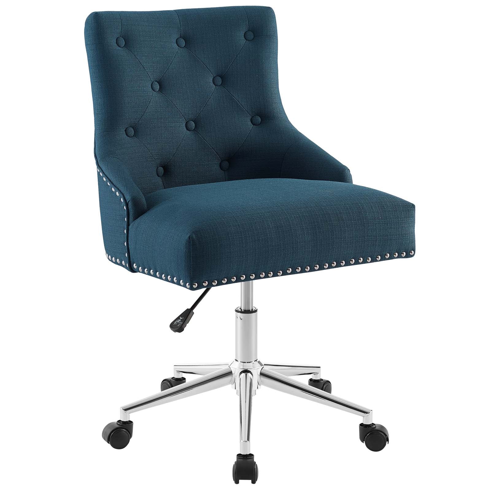 Regent Tufted Button Swivel Upholstered Fabric Office Chair