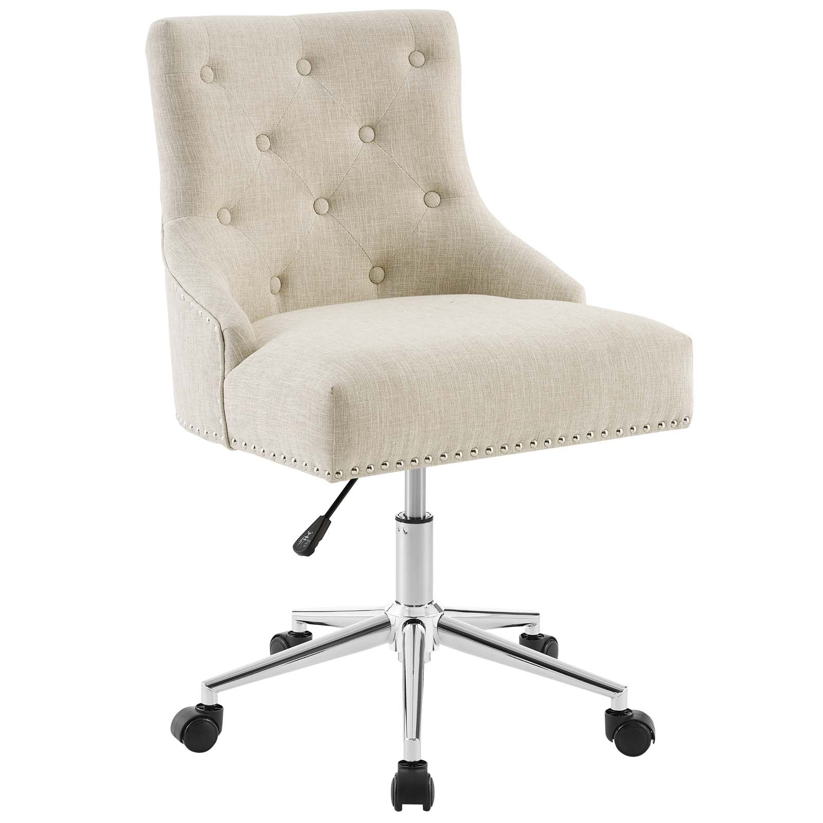 Regent Tufted Button Swivel Upholstered Fabric Office Chair