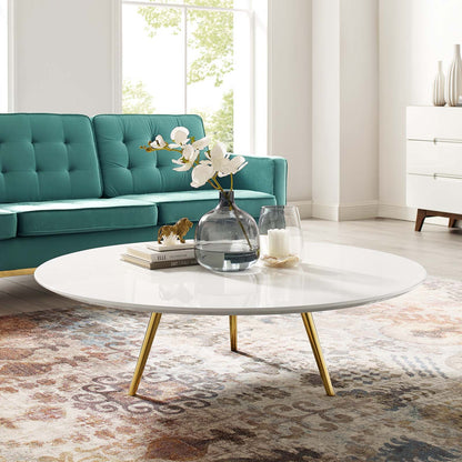 Lippa 48" Round Wood Top Coffee Table with Tripod Base