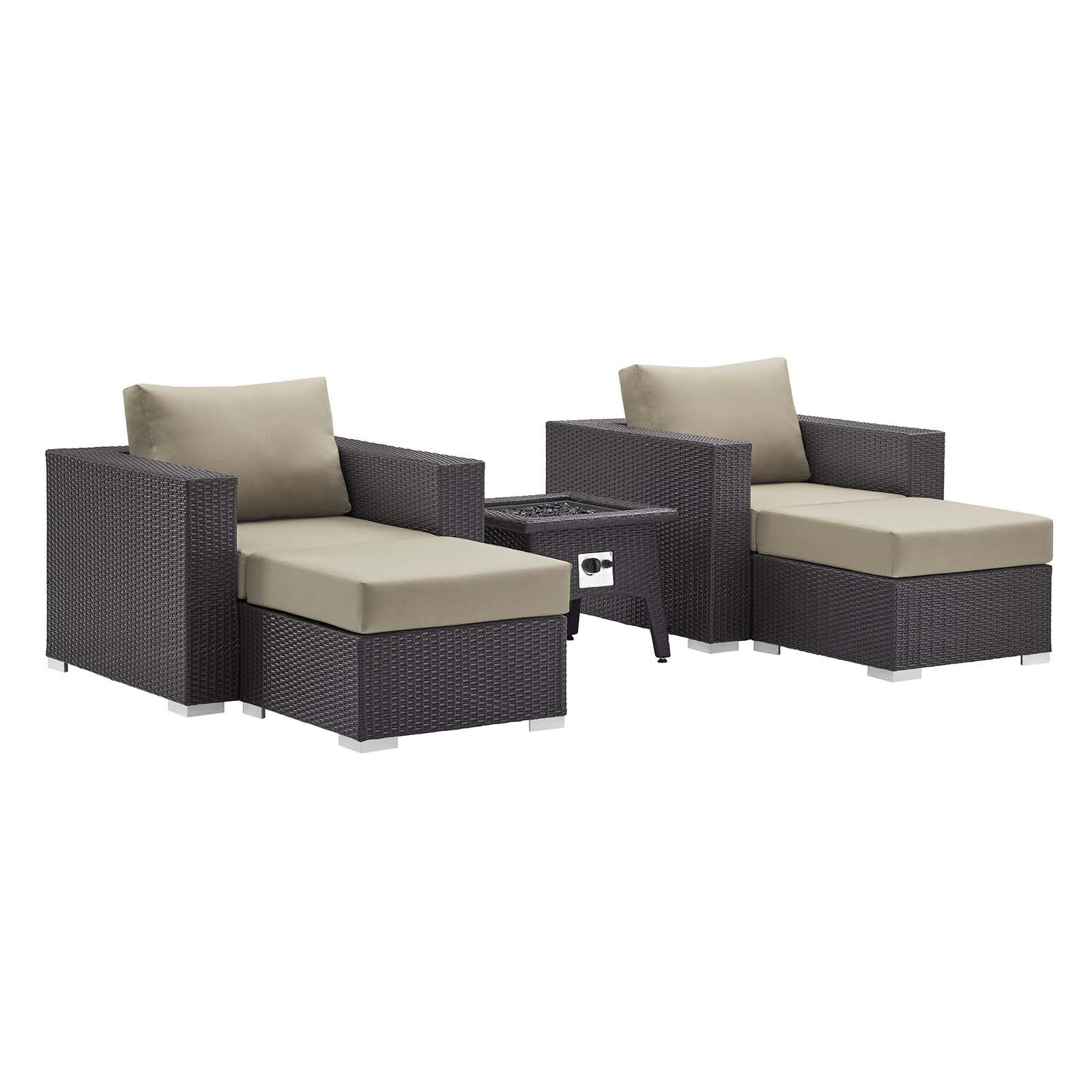 Convene 5 Piece Set Outdoor Patio with Fire Pit