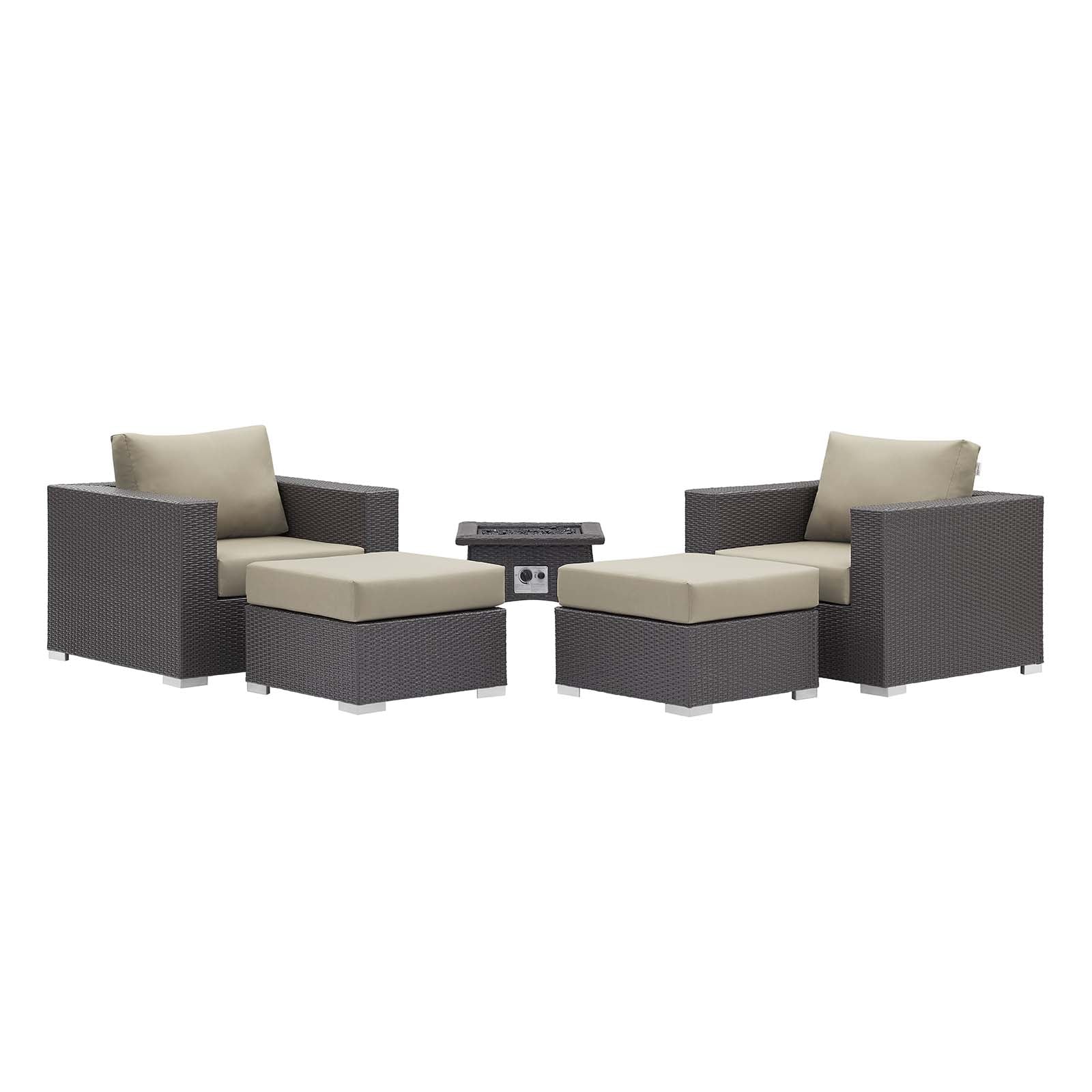 Convene 5 Piece Set Outdoor Patio with Fire Pit