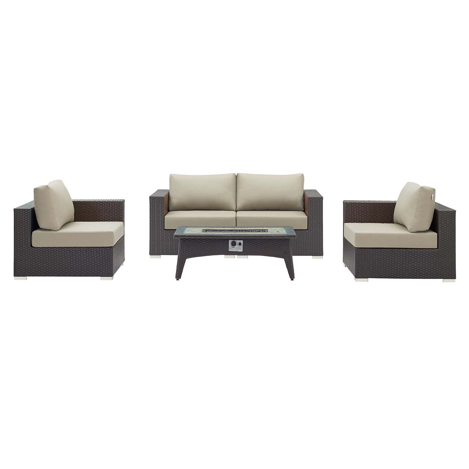 Convene 5 Piece Set Outdoor Patio with Fire Pit