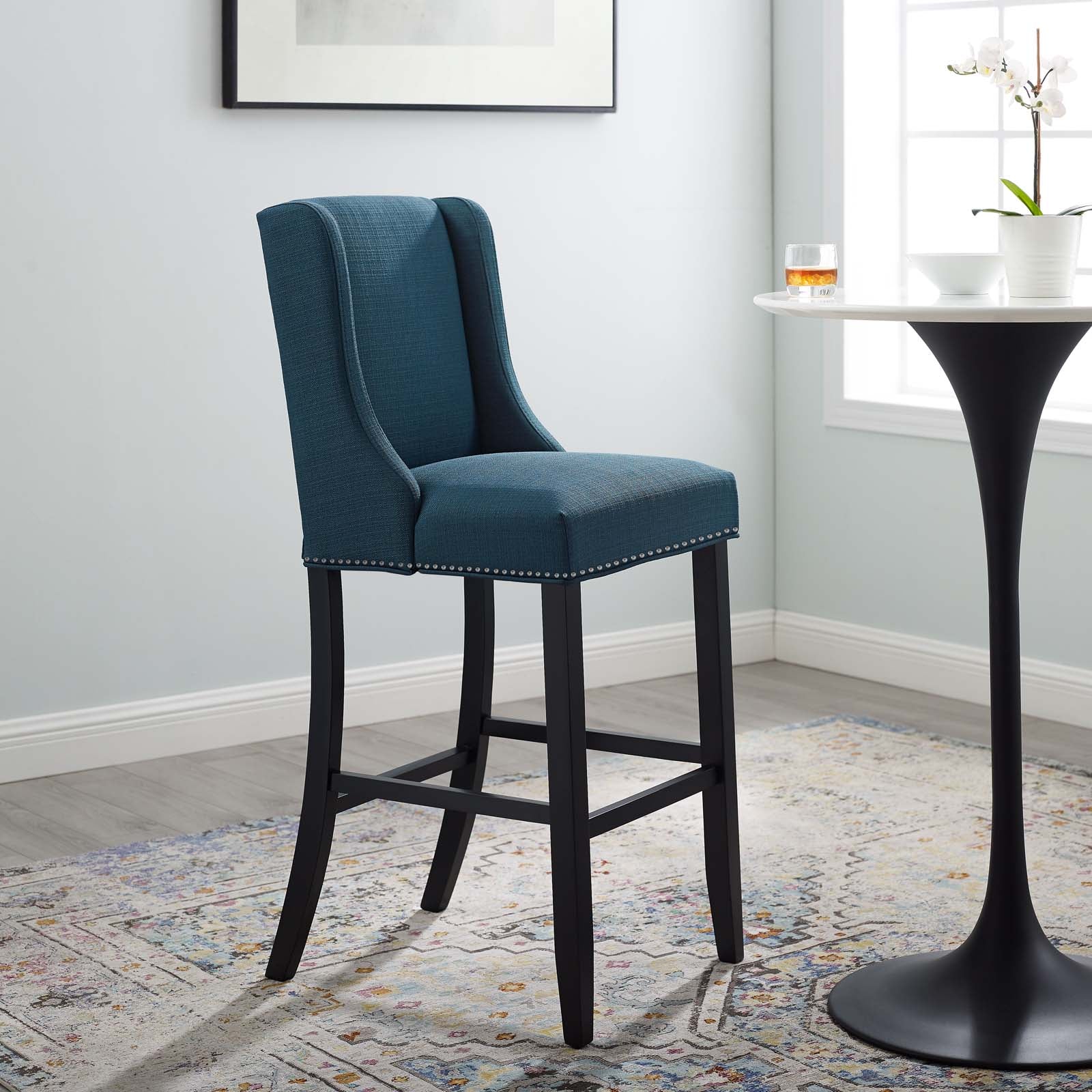 Baron Upholstered Fabric Bar Stool