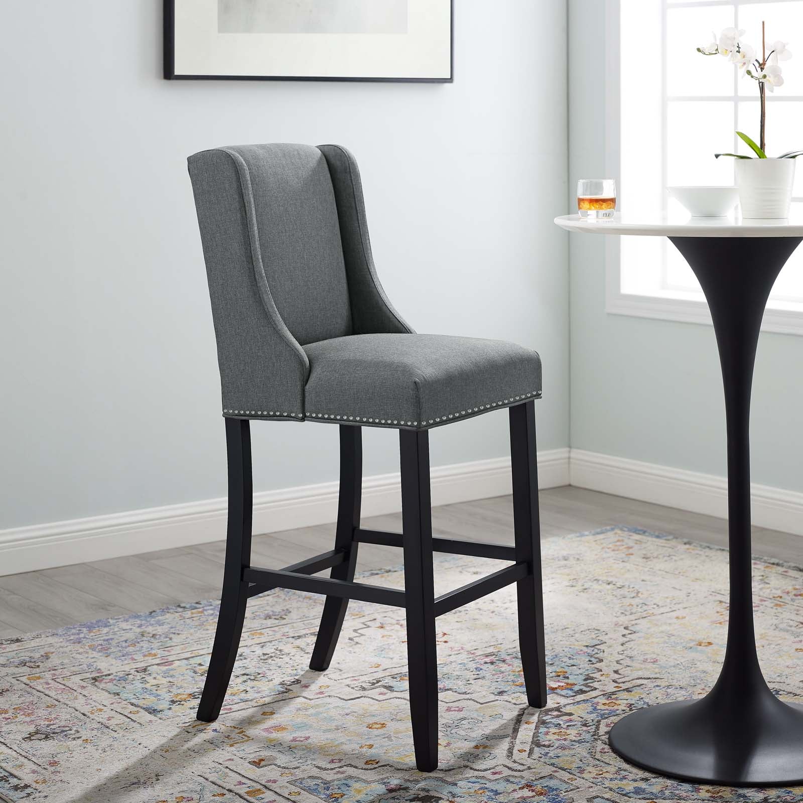 Baron Upholstered Fabric Bar Stool