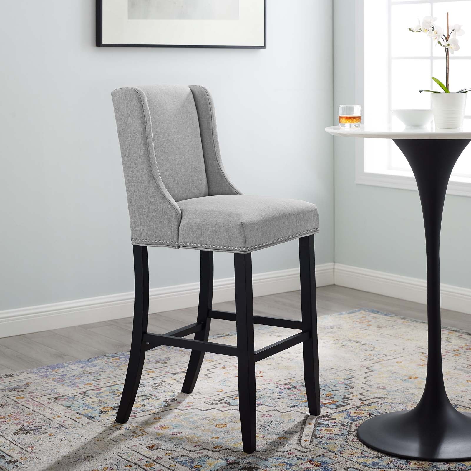 Baron Upholstered Fabric Bar Stool