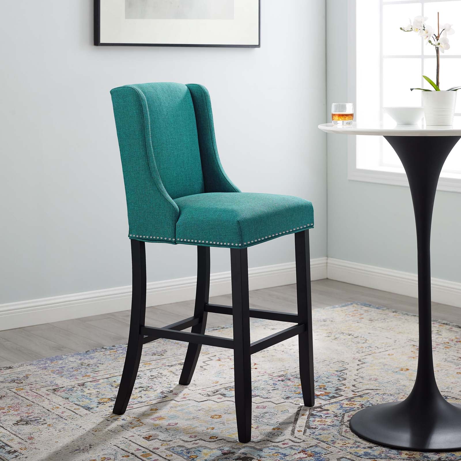 Baron Upholstered Fabric Bar Stool