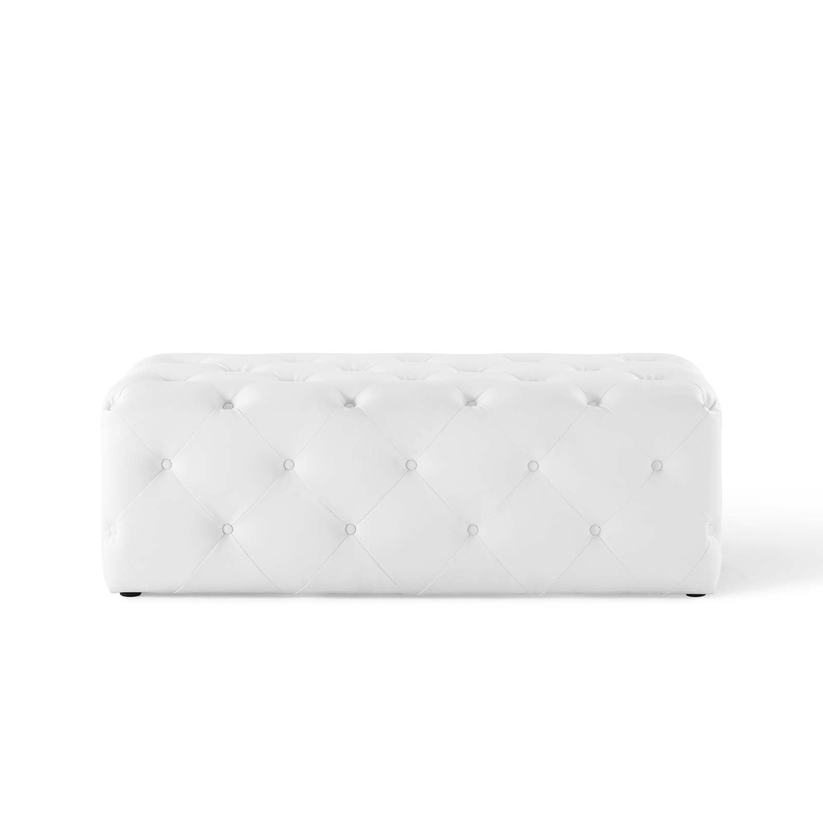 Amour 48" Tufted Button Entryway Faux Leather Bench