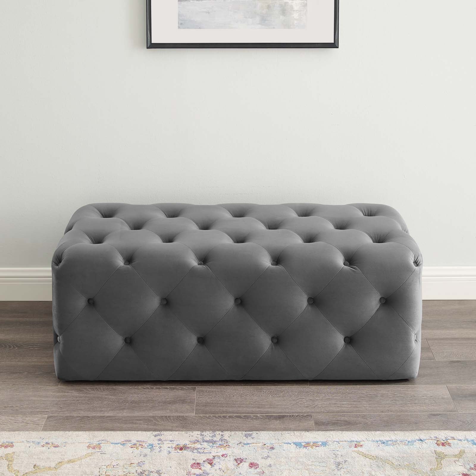 Amour 48" Tufted Button Entryway Performance Velvet Bench