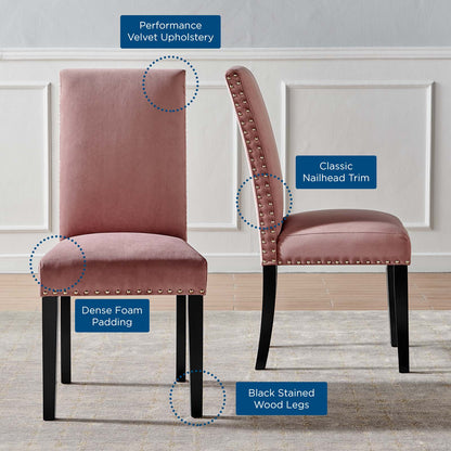 Parcel Performance Velvet Dining Side Chairs - Set of 2
