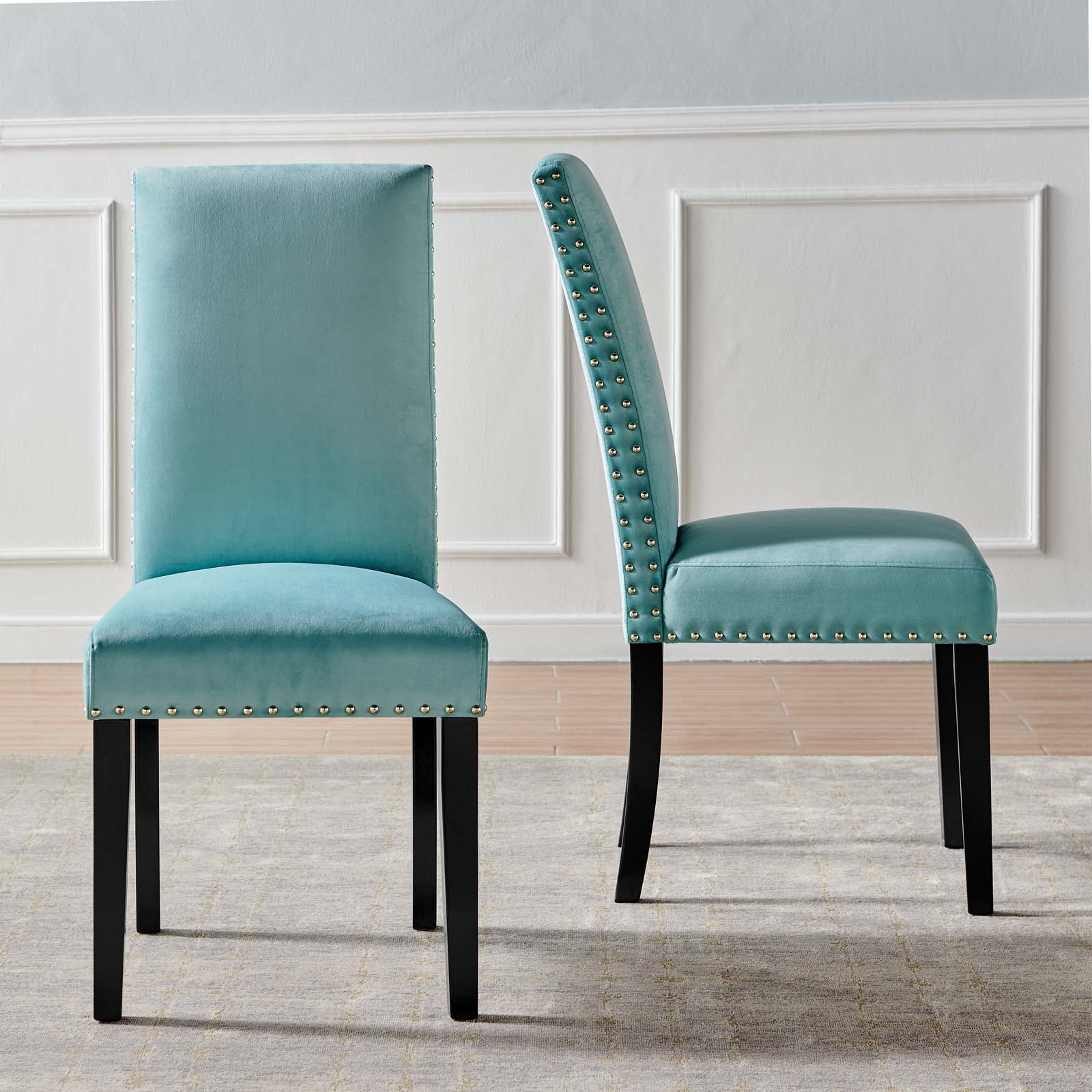 Parcel Performance Velvet Dining Side Chairs - Set of 2