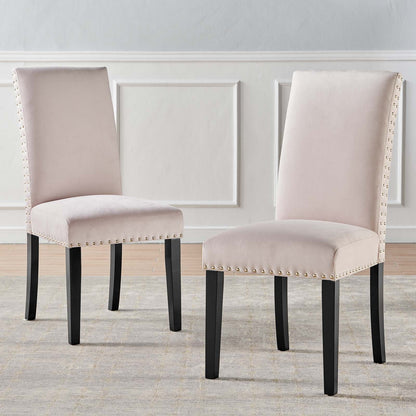 Parcel Performance Velvet Dining Side Chairs - Set of 2