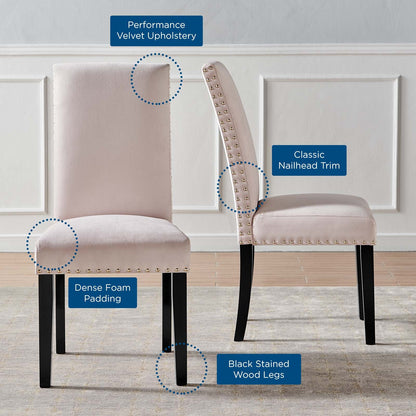 Parcel Performance Velvet Dining Side Chairs - Set of 2