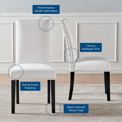 Parcel Performance Velvet Dining Side Chairs - Set of 2