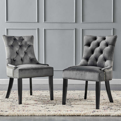 Regent Tufted Performance Velvet Dining Side Chairs - Set of 2