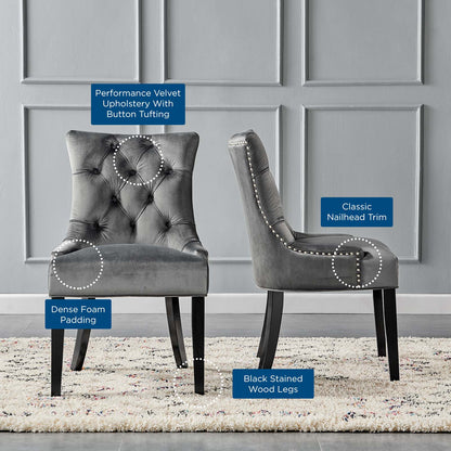 Regent Tufted Performance Velvet Dining Side Chairs - Set of 2