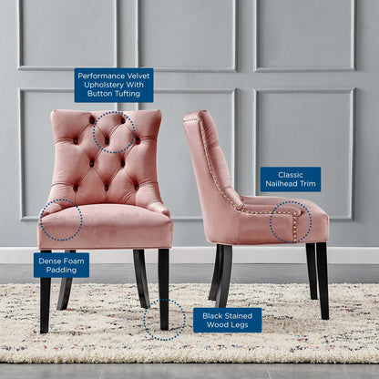 Regent Tufted Performance Velvet Dining Side Chairs - Set of 2