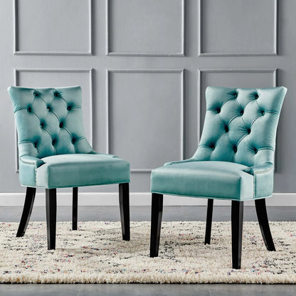Regent Tufted Performance Velvet Dining Side Chairs - Set of 2