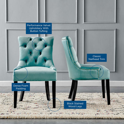 Regent Tufted Performance Velvet Dining Side Chairs - Set of 2