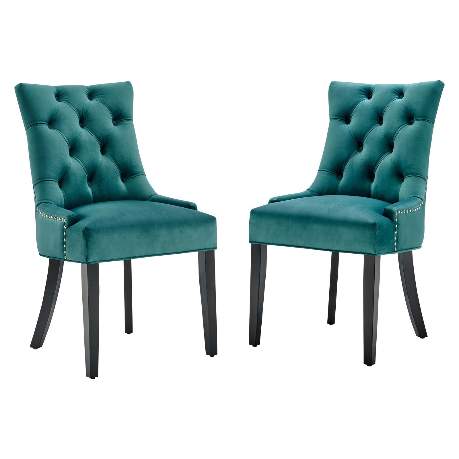 Regent Tufted Performance Velvet Dining Side Chairs - Set of 2