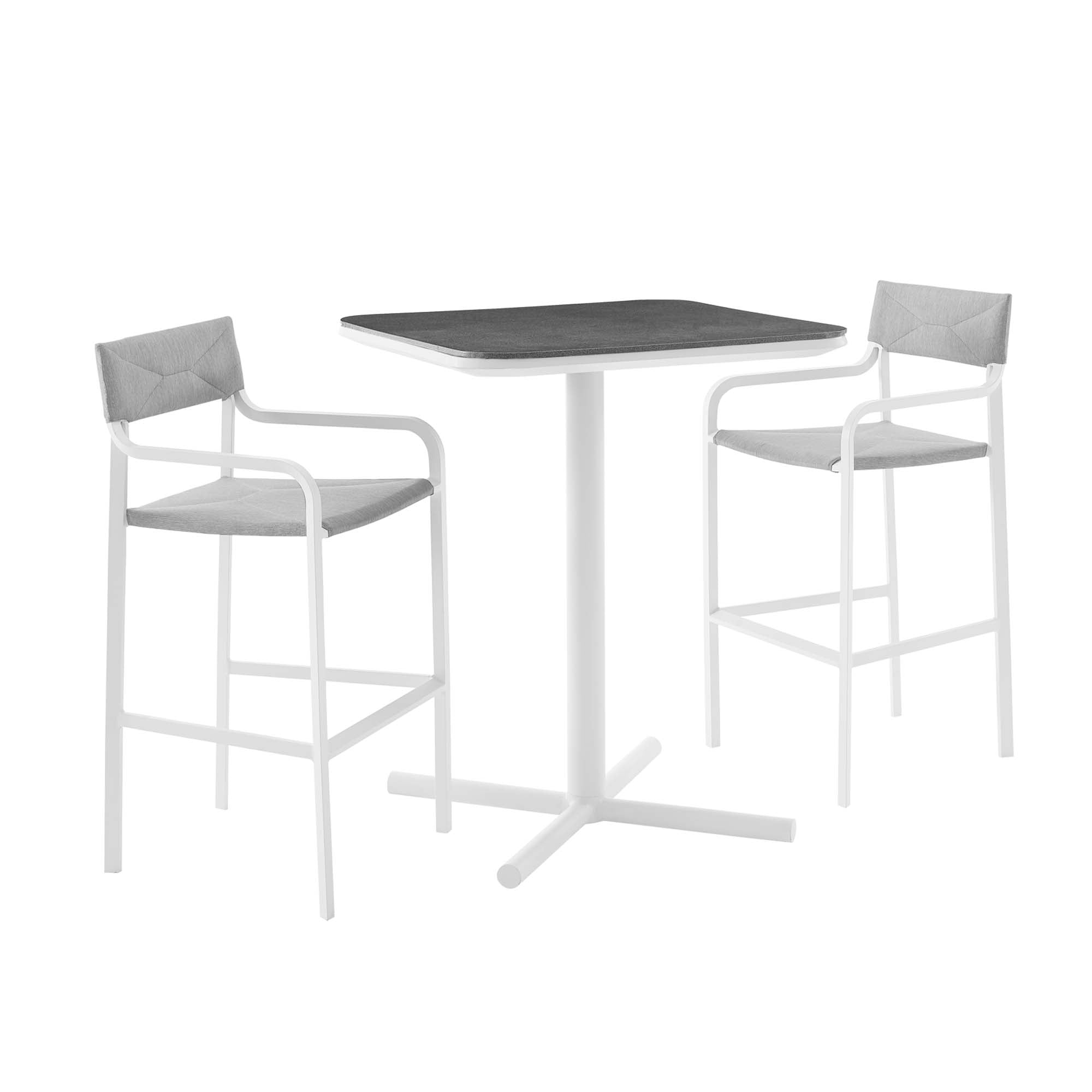 Raleigh 3 Piece Outdoor Patio Aluminum Bar Set