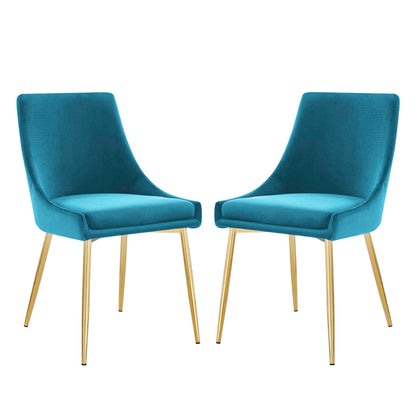 Viscount Performance Velvet Dining Chairs - Set of 2