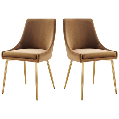 Viscount Performance Velvet Dining Chairs - Set of 2