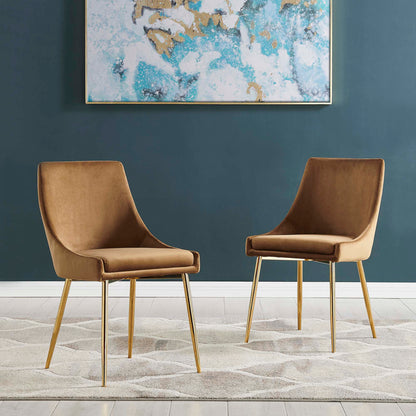 Viscount Performance Velvet Dining Chairs - Set of 2