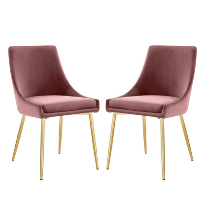 Viscount Performance Velvet Dining Chairs - Set of 2