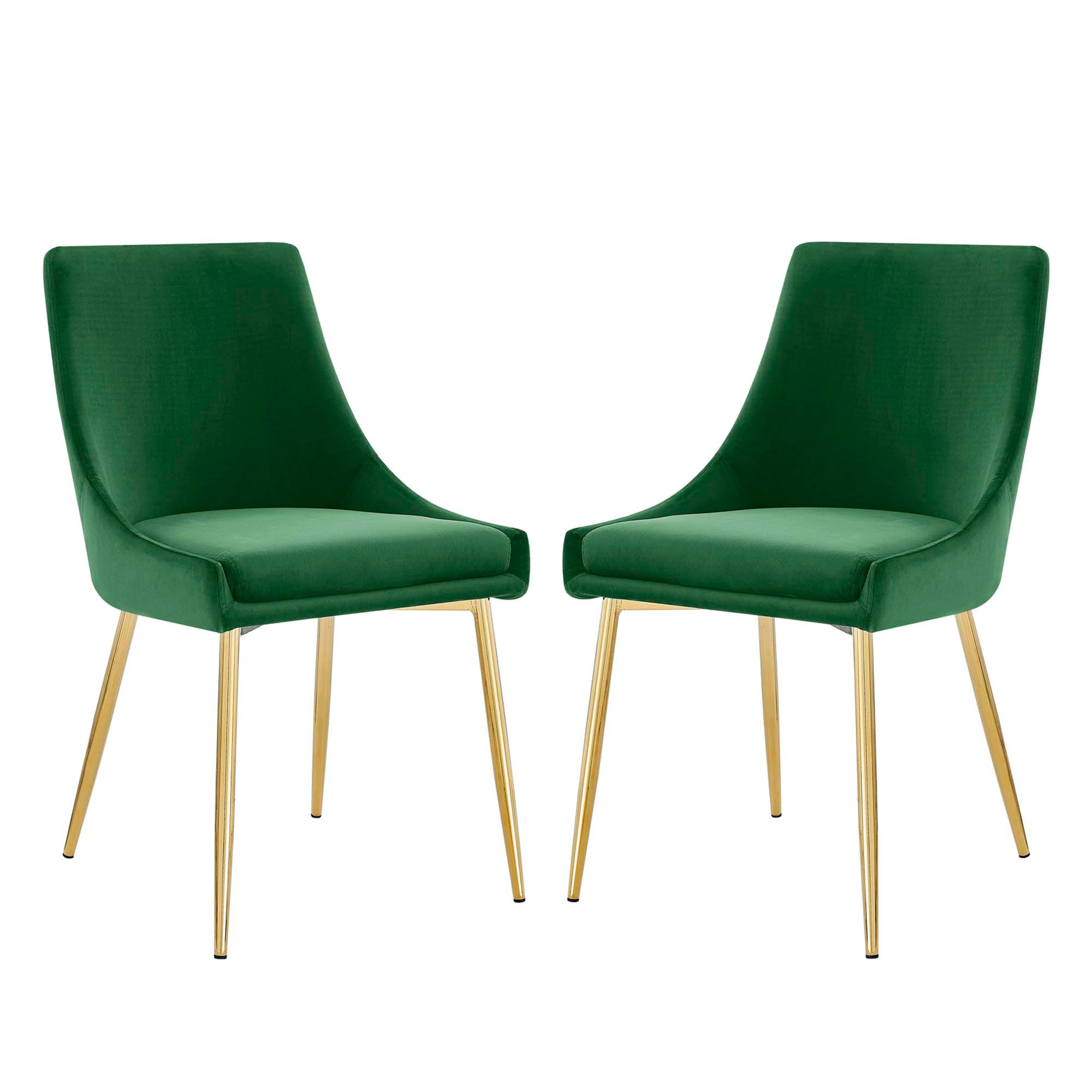 Viscount Performance Velvet Dining Chairs - Set of 2