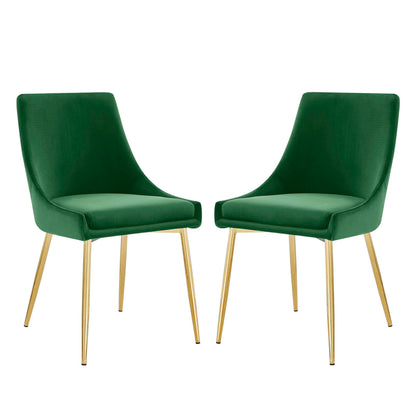 Viscount Performance Velvet Dining Chairs - Set of 2