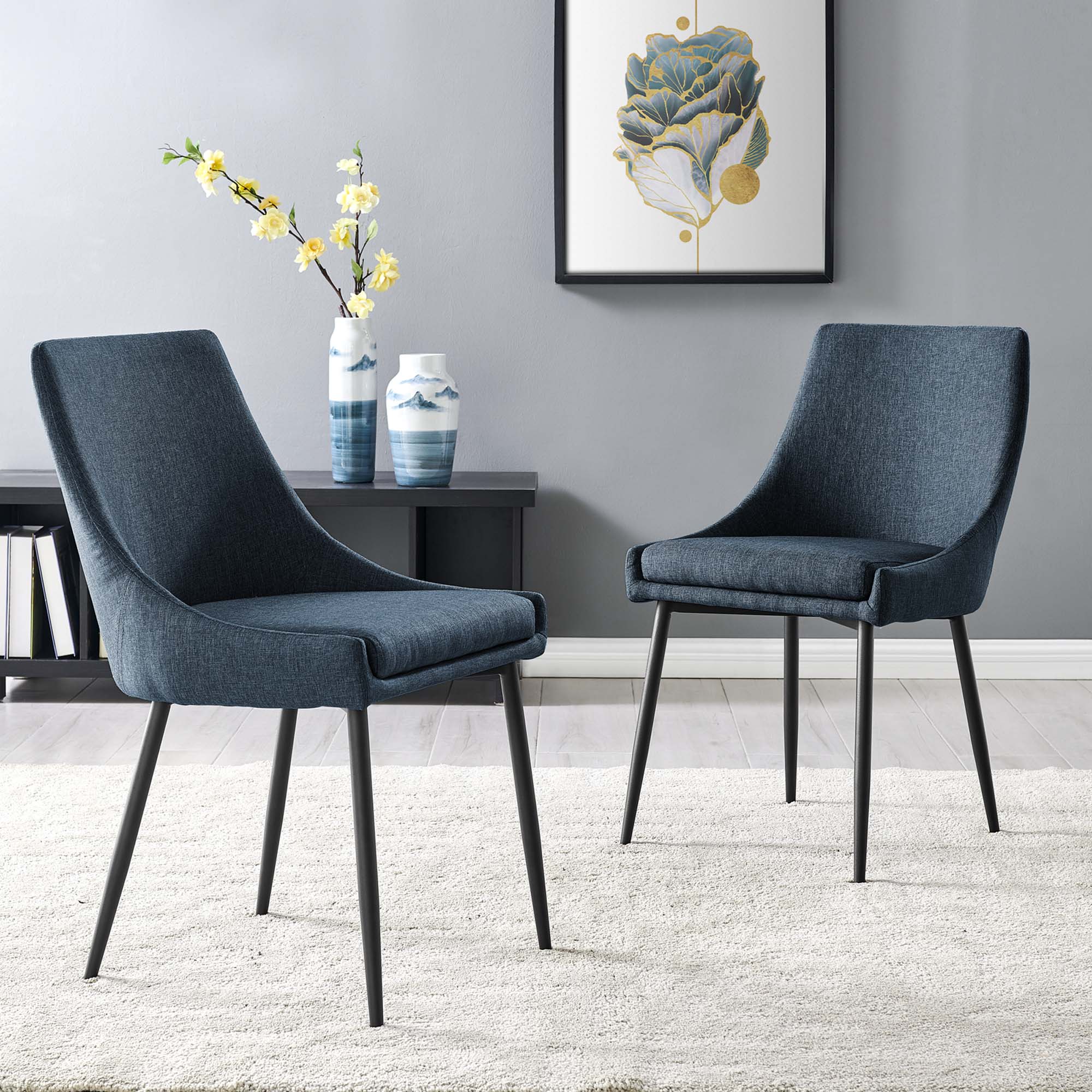 Viscount Upholstered Fabric Dining Chairs - Set of 2