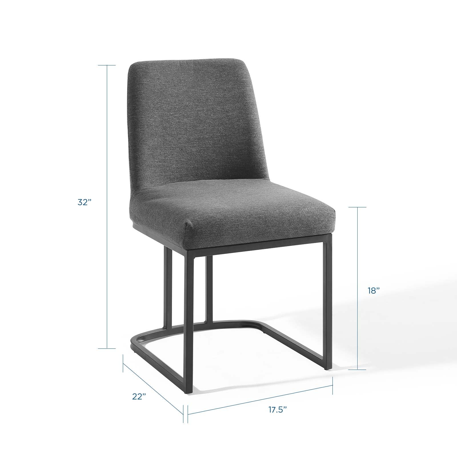 Amplify Sled Base Upholstered Fabric Dining Side Chair