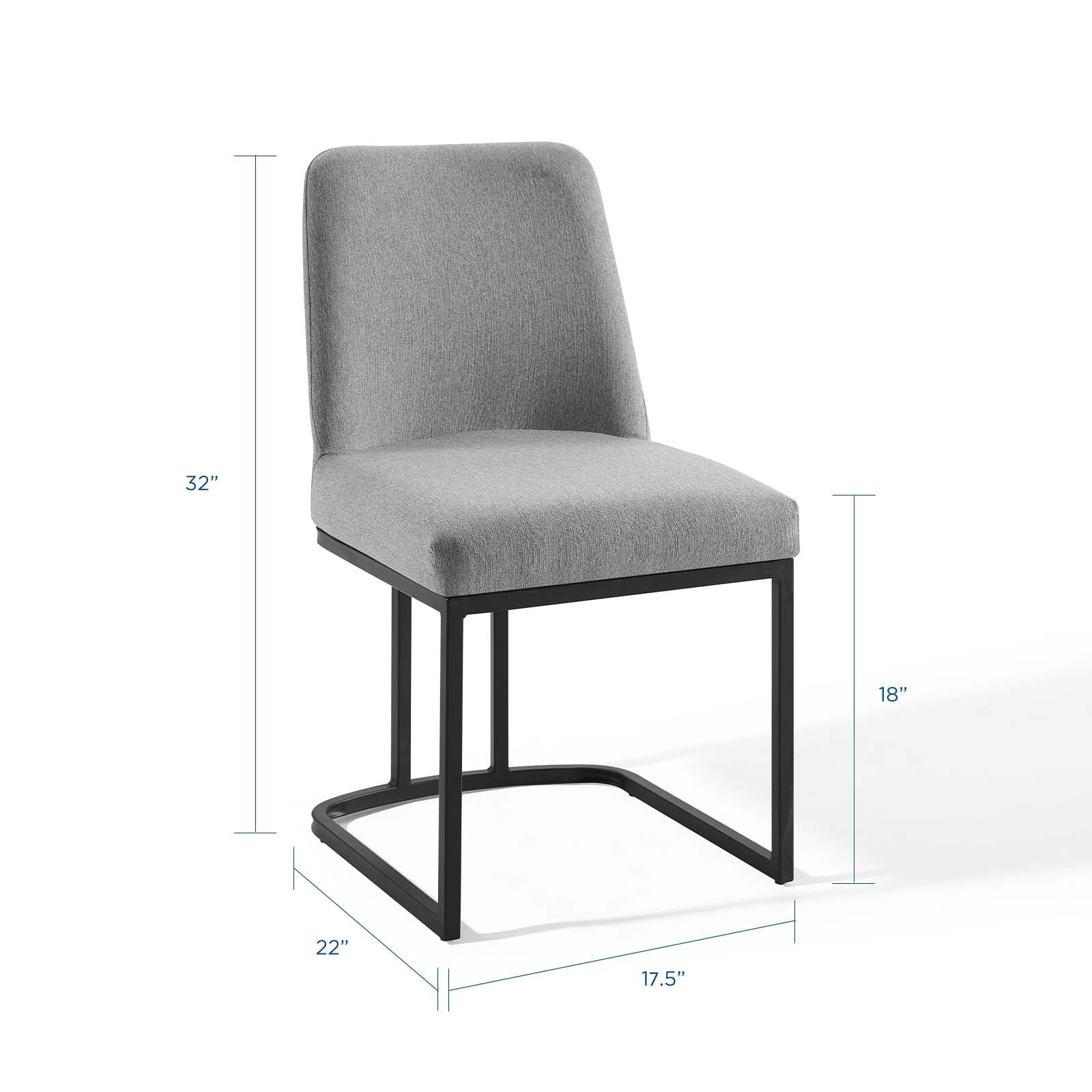 Amplify Sled Base Upholstered Fabric Dining Side Chair