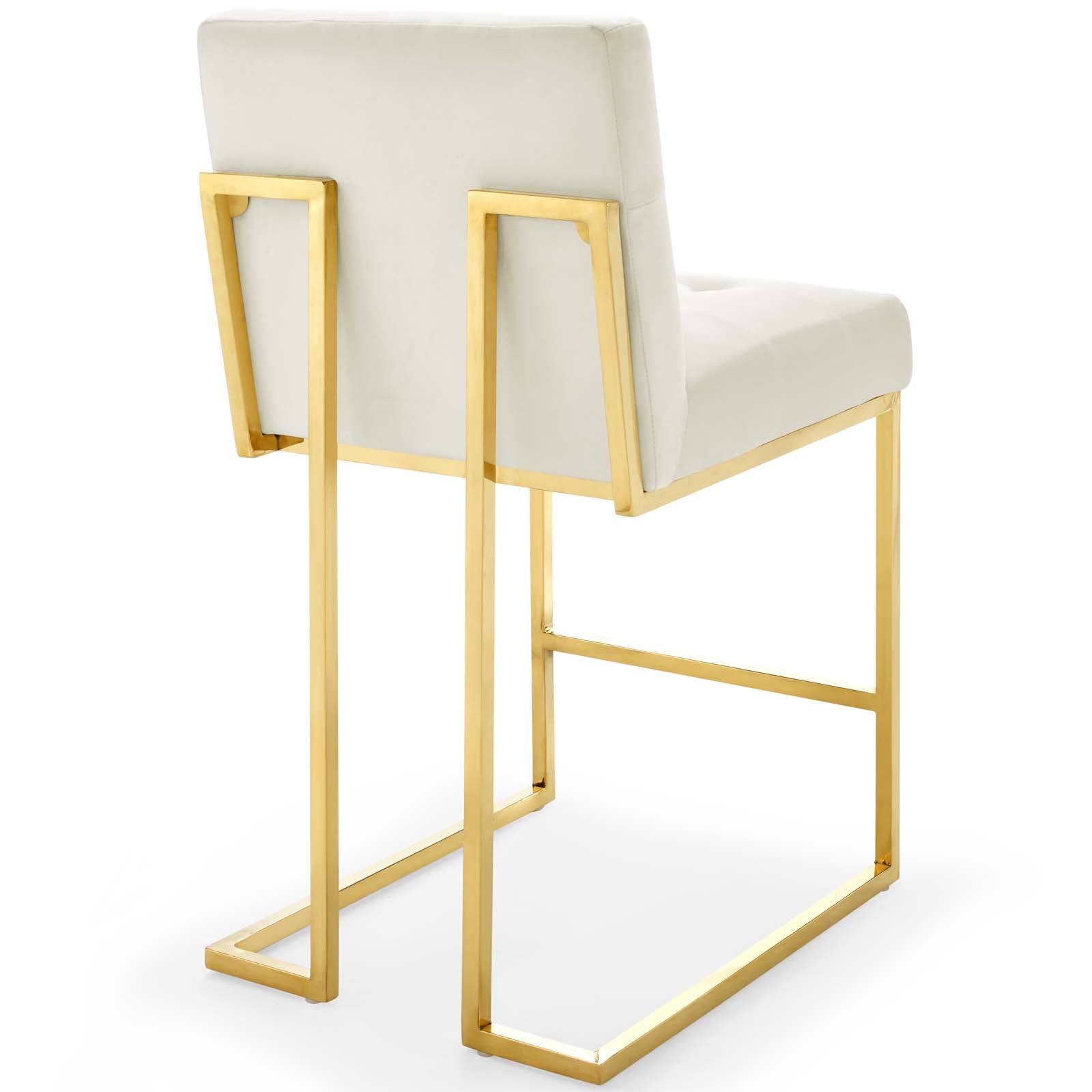 Privy Gold Stainless Steel Performance Velvet Counter Stool