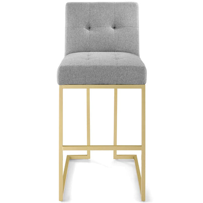 Privy Gold Stainless Steel Upholstered Fabric Bar Stool