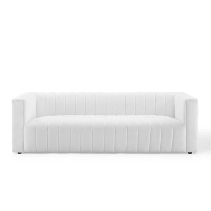 Reflection Channel Tufted Upholstered Fabric Sofa